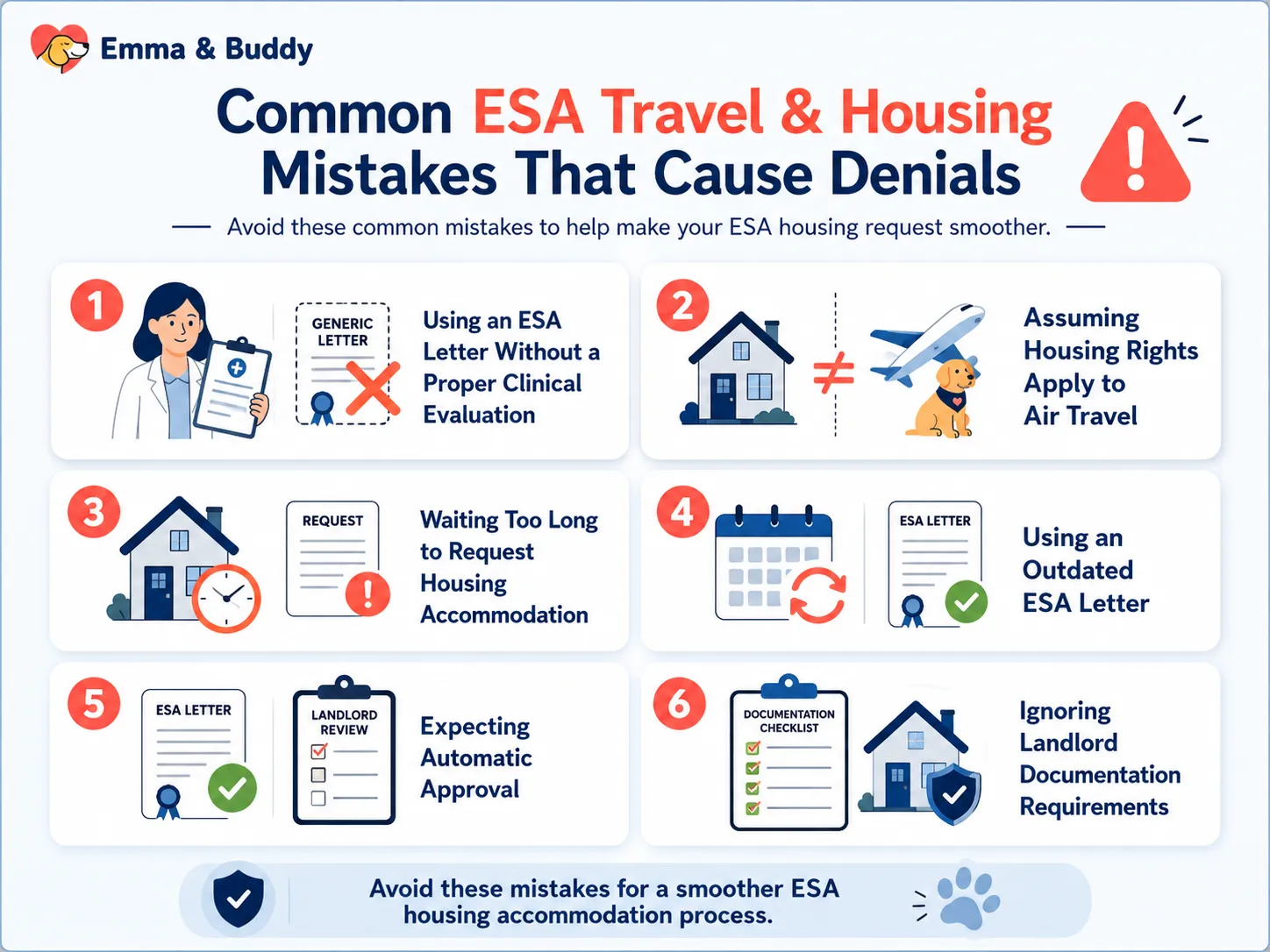 Common ESA Travel & Housing Mistakes That Cause Denials