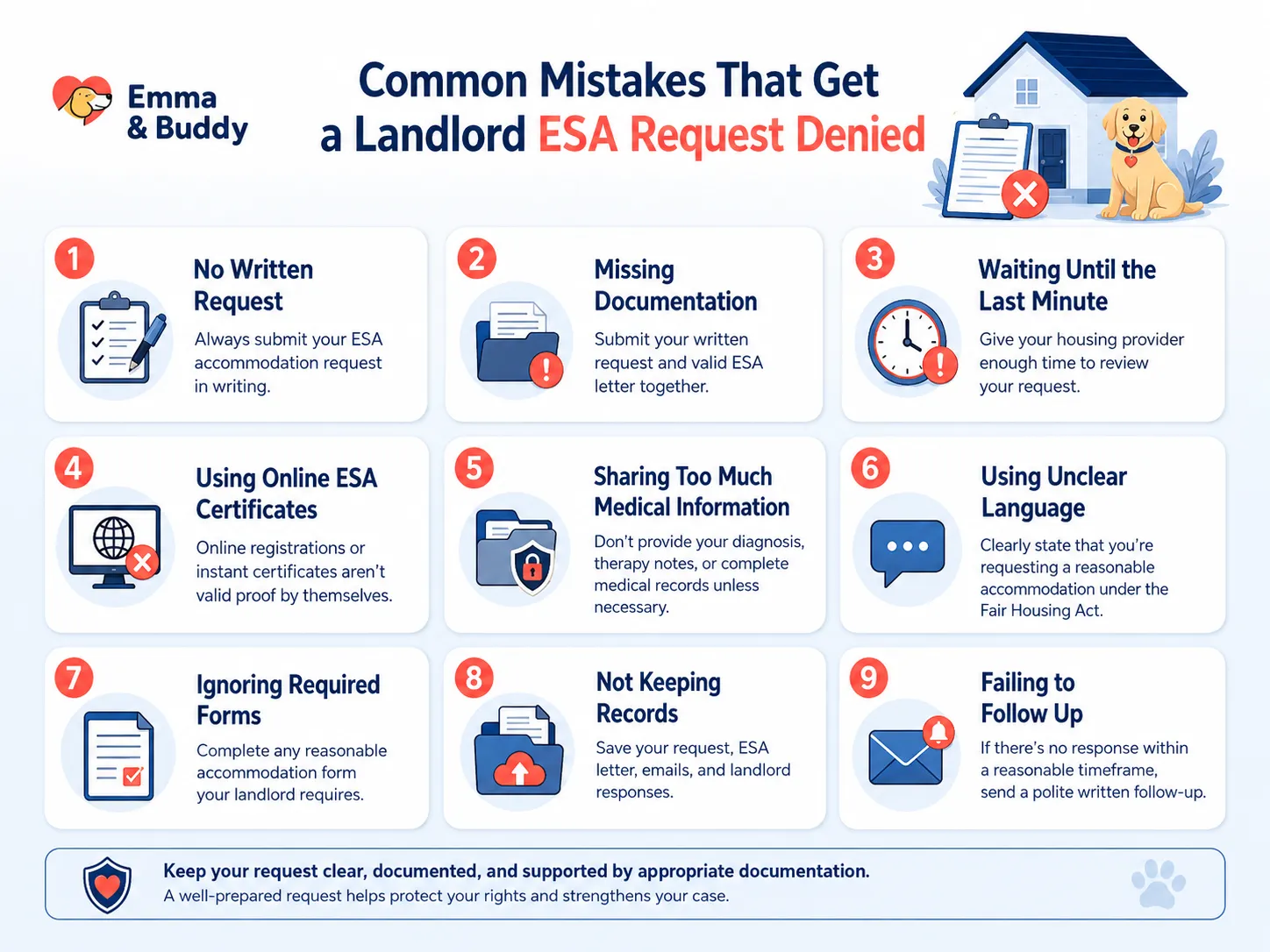 Common Mistakes That Get a Landlord ESA Request Denied